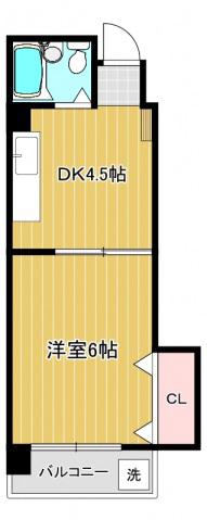 グリーンハウス(1DK/5階)の間取り写真
