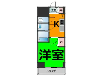 アステリ鶴舞ディオ(1K/13階)の間取り写真