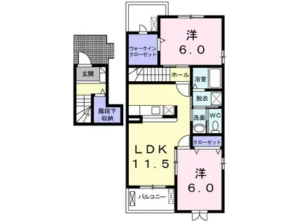 コンフォル ターブルI(2LDK/2階)の間取り写真