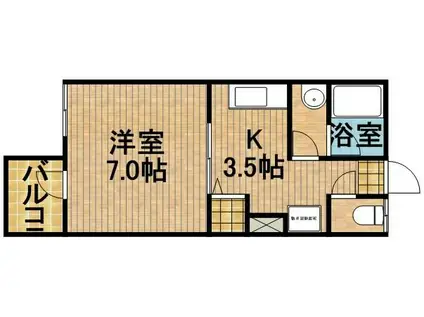 半田ビレッジ10号棟(1K/2階)の間取り写真