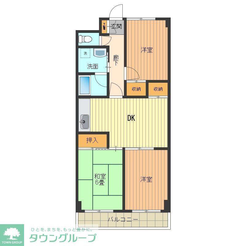 マンション田島(3DK/5階)の間取り写真
