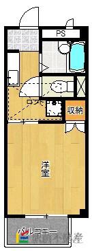 グランベール櫛原(1K/2階)の間取り写真