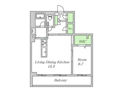 シャーメゾンステージ茨木春日(1LDK/3階)の間取り写真