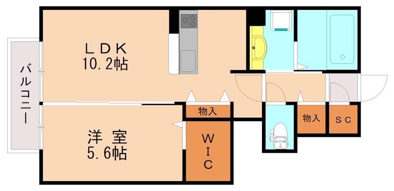 アリス御島崎弐番館(1LDK/1階)の間取り写真