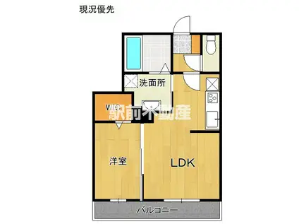 CONSOLASSURER神野西(1LDK/1階)の間取り写真