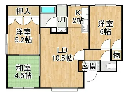ハイムミヤコシ(3LDK/2階)の間取り写真