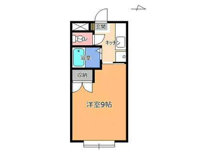 ローランハイツ(1K/2階)の間取り写真