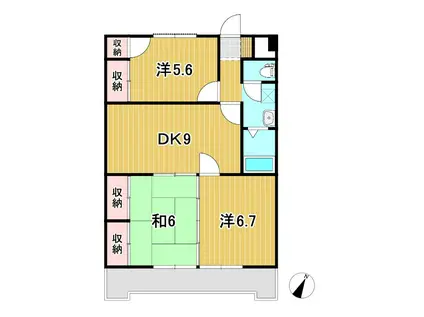 三協ビル(3DK/4階)の間取り写真
