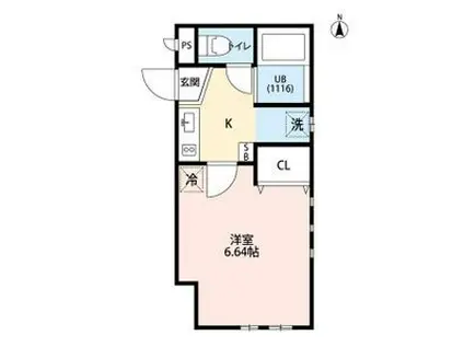 フジメゾン・セントレノ(1K/1階)の間取り写真