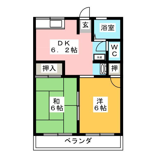 シティーハイム大島(2DK/2階)の間取り写真
