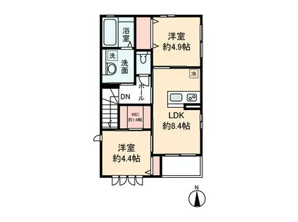 ハイム瀧A(2LDK/2階)の間取り写真