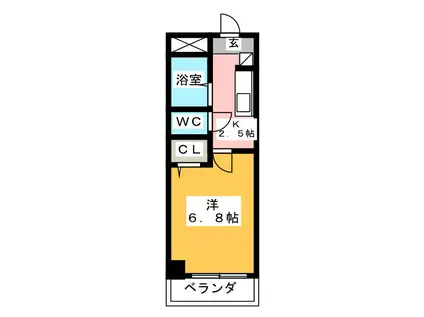キャロット385(1K/2階)の間取り写真