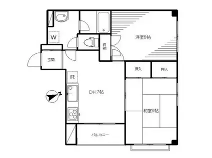 小田井ビル(2DK/2階)の間取り写真