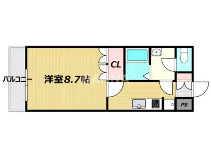 サンコート瀬戸II(1K/2階)の間取り写真