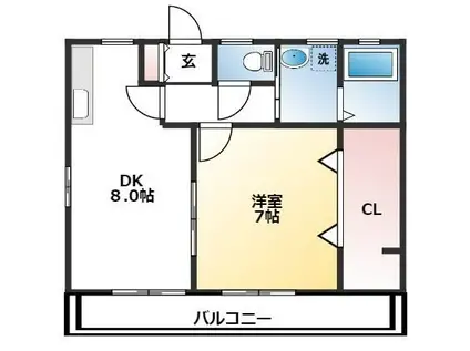 コンフォート弥右衛門(1DK/2階)の間取り写真