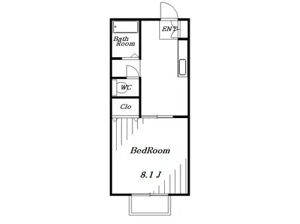 アンビション院内(1K/2階)の間取り写真