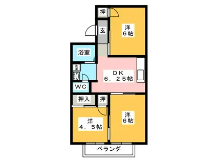 ダイワハイツ(3DK/2階)の間取り写真