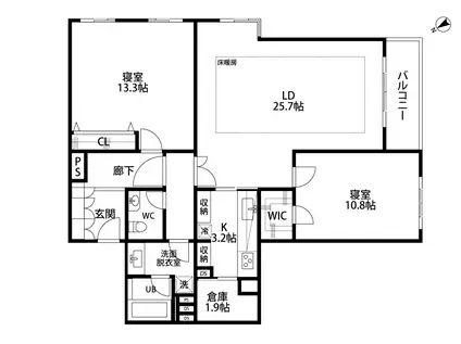 表参道シティハウス(2LDK/3階)の間取り写真