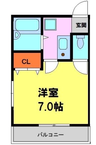 ソレイユ花屋敷(1K/1階)の間取り写真