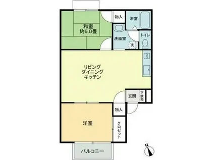 フォブールDMC・B(2LDK/2階)の間取り写真