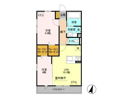 ペイ サージュ(2LDK/3階)の間取り写真