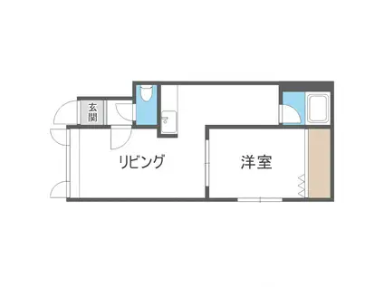 グリーンハイツ(1LDK/1階)の間取り写真