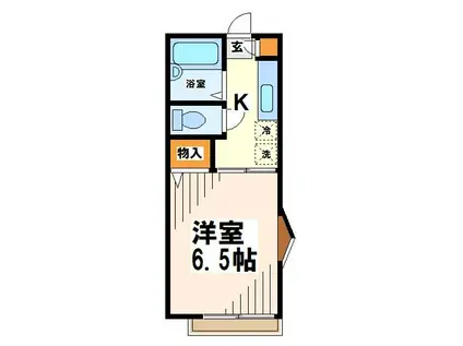 クレアール(1K/1階)の間取り写真