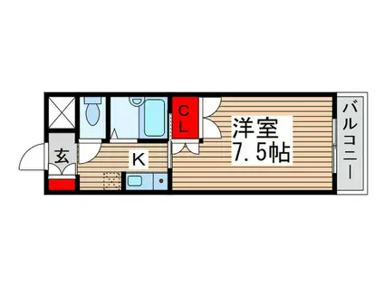 旭町ハイツ(1K/3階)の間取り写真