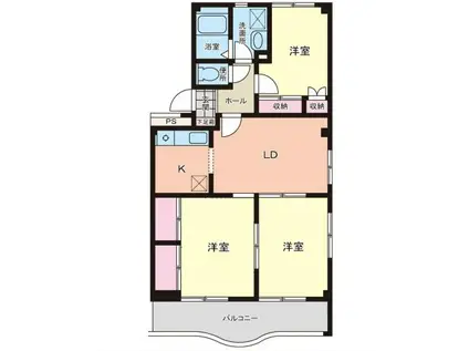 グランデパティオ壱番館(3LDK/2階)の間取り写真