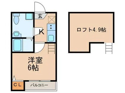 FELICE(1K/1階)の間取り写真
