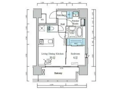 デュオフラッツ仙台木町通リネア(1LDK/6階)の間取り写真