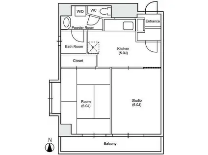 ロックハイツ(2DK/4階)の間取り写真