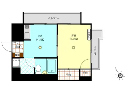 キャッスルマンション西川口(1DK/8階)の間取り写真