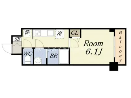 ファステート大正駅前トロフィ(1K/6階)の間取り写真