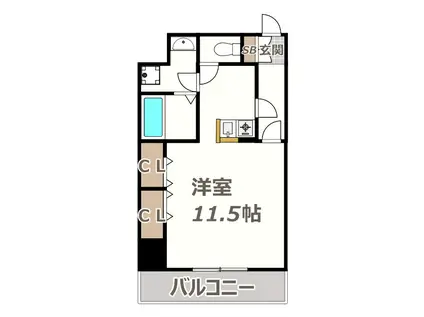 アクセル・カクエイ(ワンルーム/2階)の間取り写真