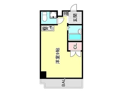 ニューメイト堺市駅(ワンルーム/4階)の間取り写真