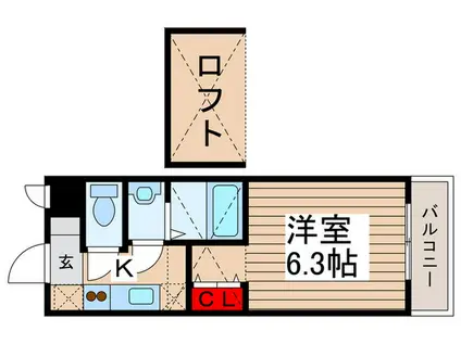 エステート新松戸24(1K/1階)の間取り写真