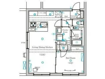 マインド糀谷(1LDK/4階)の間取り写真