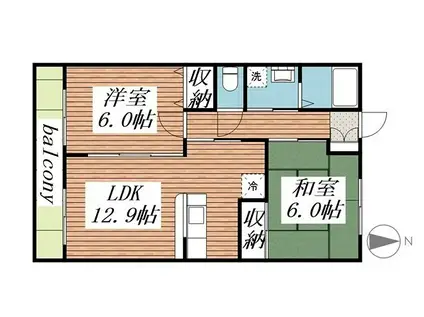 プレステージYAMAMOTO(2LDK/2階)の間取り写真