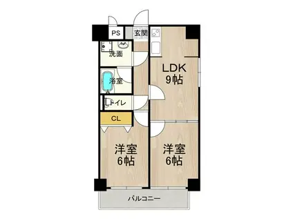 BGC難波タワー(2LDK/6階)の間取り写真