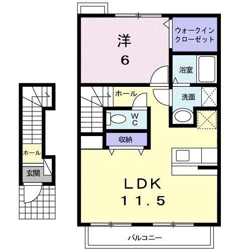 フォレストヒルズ(1LDK/2階)の間取り写真