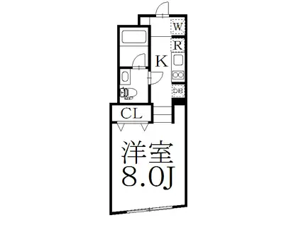 VERT COURT ARAIYAKUSHI(1K/1階)の間取り写真