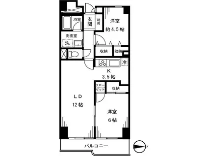 PISO池袋(2LDK/2階)の間取り写真