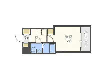 サムティ土佐堀RIBERA(1K/2階)の間取り写真