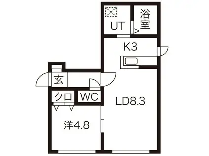 CUBE16(1LDK/4階)の間取り写真
