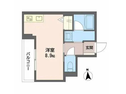 エルドール鉄砲町東(ワンルーム/2階)の間取り写真