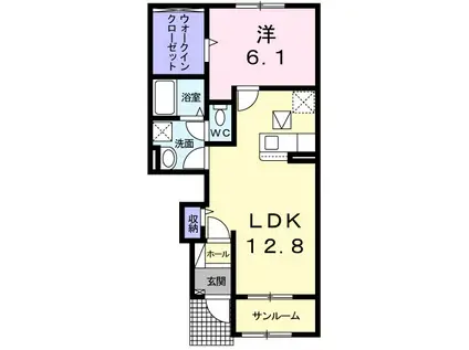 グランドソレーユ(1LDK/1階)の間取り写真