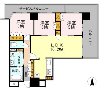 プレミスト泉レジデンス(3LDK/17階)の間取り写真