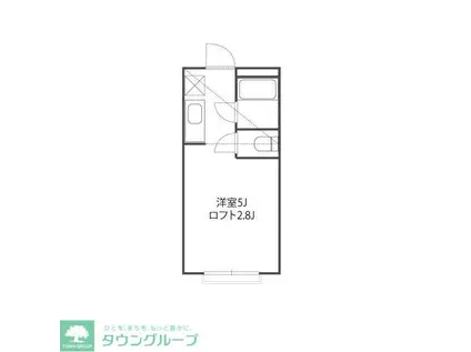 月村マンション 16(ワンルーム/2階)の間取り写真