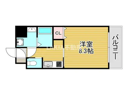 フォレストガーデン天満橋I(1K/7階)の間取り写真